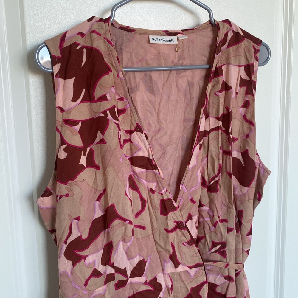 ROLLER RABBIT Camo Floral-Print Wrap Dress Size L Viscose NWOT - Picture 5 of 9